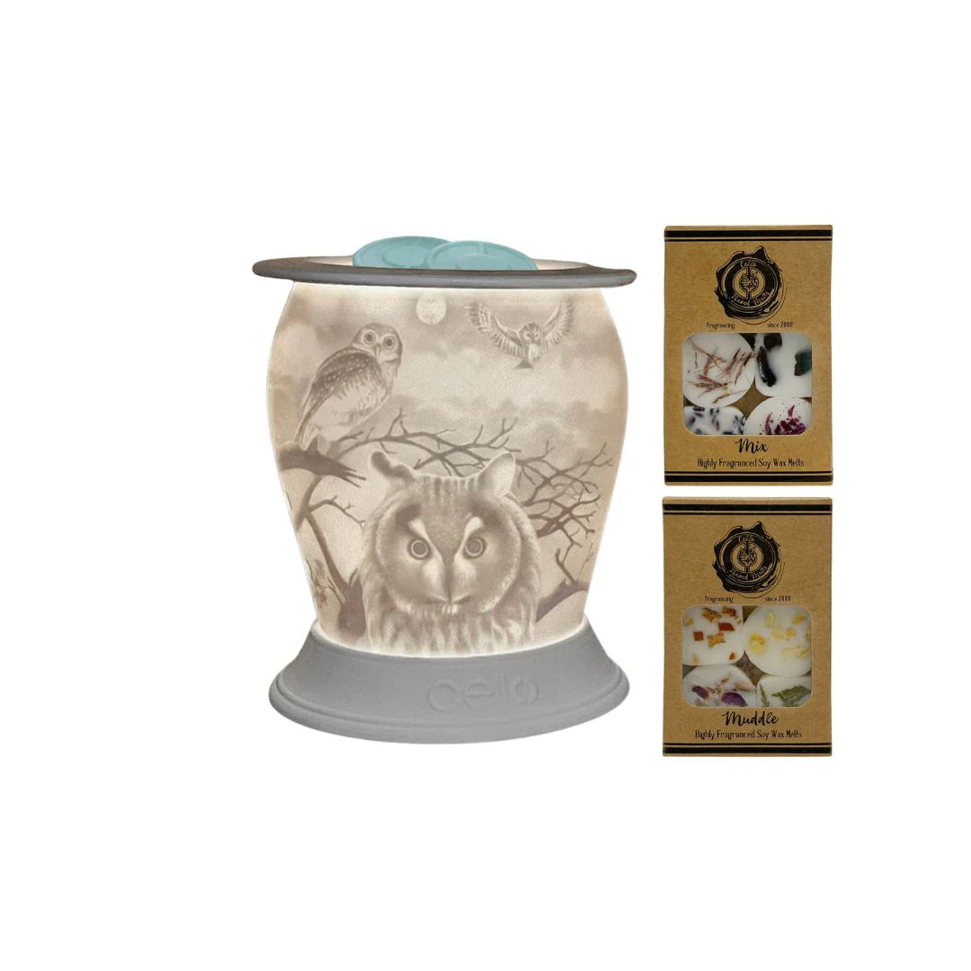 Owl Porcelain Electric Melt Burner With Naked Melts (Mix & Muddle)