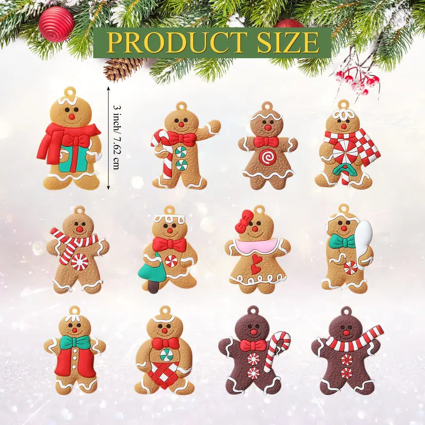 24pcs 3" Gingerbread Man Ornaments