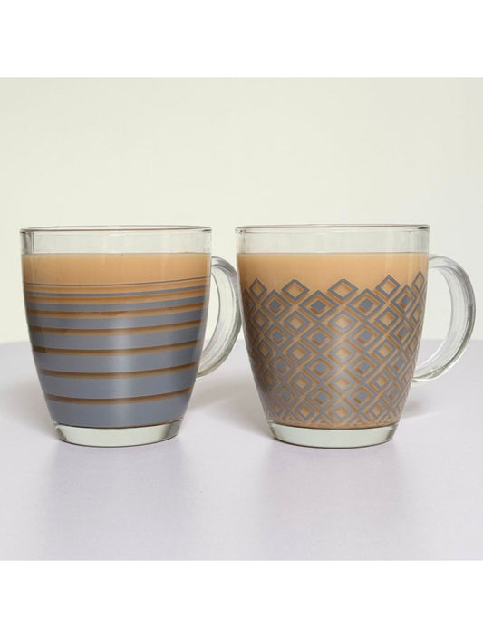 Diamond & Stripe Mugs - Set of 2