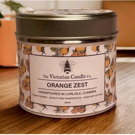 Orange Zest Scented Tin Candle, 200ml