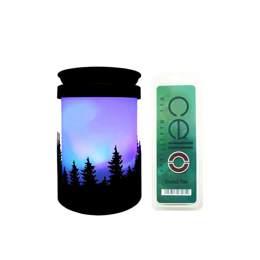 Aurora Northern Lights Electric Melt Burner with Frosted Pine Wax Medallion