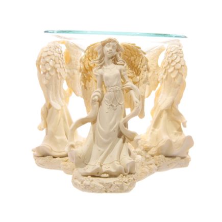Stunning Triple Angel Oil Burner- Cream