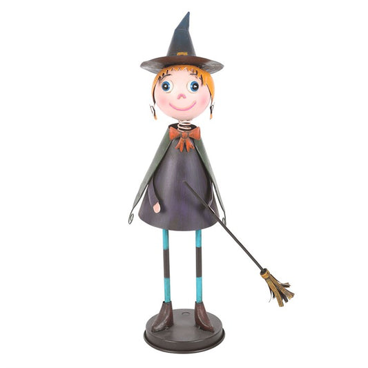 Metal Witch Ornament with Broom I'm New