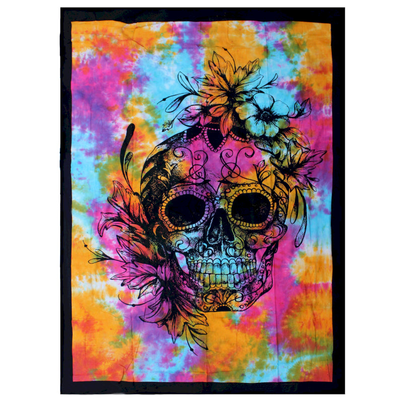 Single Cotton Bedspread + Wall Hanging - Mono - Elephant Tree