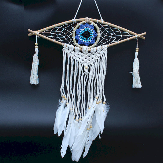 Protection Dream Catcher - Sm Macrame Evil Eye